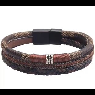 Rustic Edge Bracelet – Flätat herrarmband 1,5 cm (21,5 cm)