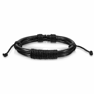 Svart läderarmband