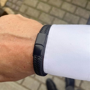 Major Black Microfiber läderarmband