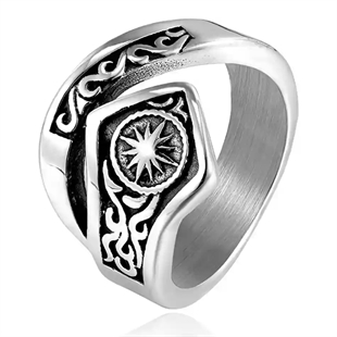 Herrring i 316L rostfritt stål med nordisk stjärnsymbol