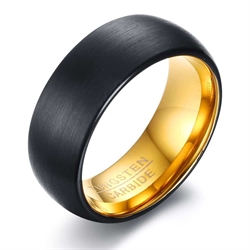 Guld / Svart volfram ring (Tungsten)