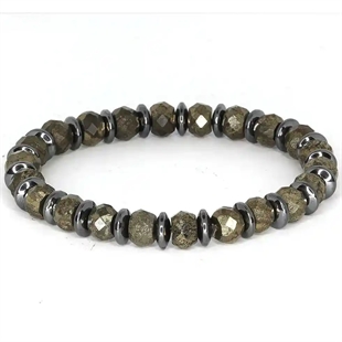 Exklusivt herrarmband i hematit – 8 mm