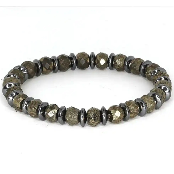 Exklusivt herrarmband i hematit – 8 mm