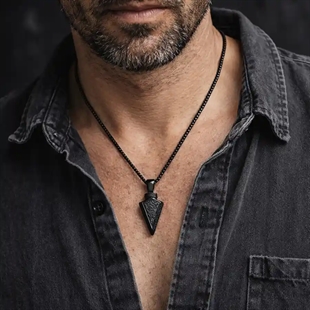 Svart Ulf Viking halsband 