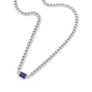 Link Steel CZ halsband i rostfritt stål för män