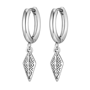 Herrhoop-örhänge i rostfritt stål med nordiskt hängsmycke