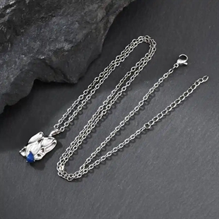 Urban stål med blå sten hänge – Edge Design