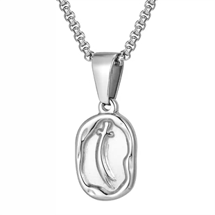 Oval herrsmycke i rostfritt stål – 2.05x1.22 cm hänge