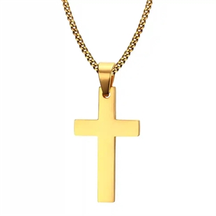 Aurelius Cross – Förgylld Kors Halsband för Män