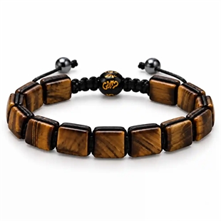Lhasa Tiger Eye – macramé armband tigeröga