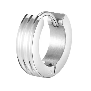 Silver Ridge Hoop – Klassisk Herrörhänge i Rostfritt Stål