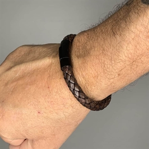 Chartläderarmband Brun/svart.