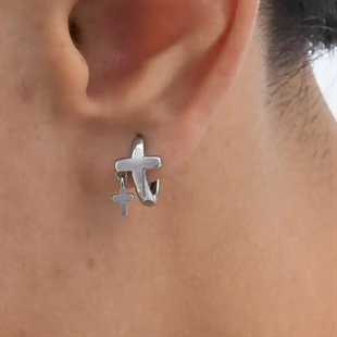 Herrörhänge i rostfritt stål med dubbelt korsdesign