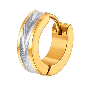 Stål Groove Hoop – Herrörhänge i förgyllt stål (1 st)