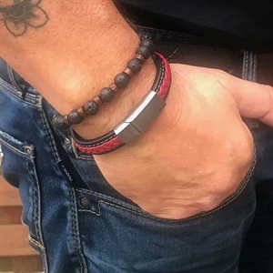 Röd/Svart Netri-armband