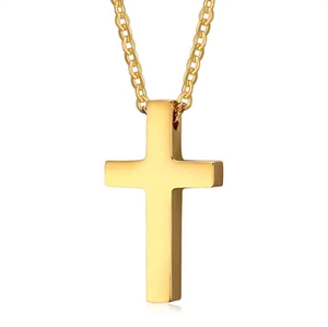 Gyllene kors smycken med kedja