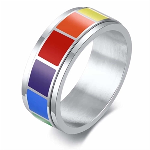 Spinning Pride -ring i regnbågsfärger