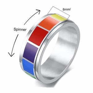 Spinning Pride -ring i regnbågsfärger
