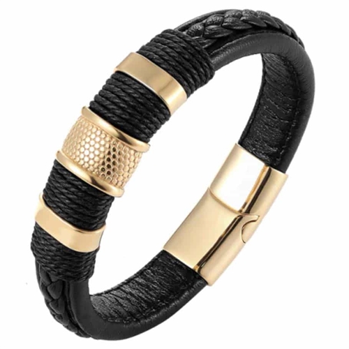 Guld-svart Crawe-armband för män.