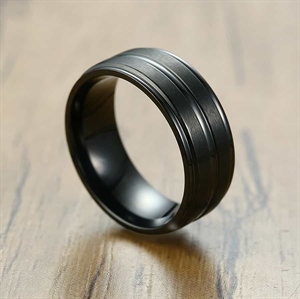 Rostfritt stål ring svart