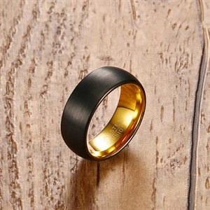 Guld / Svart volfram ring (Tungsten)