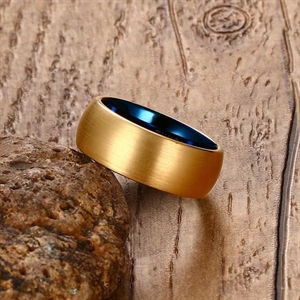 Guld / Blå volfram ring (Tungsten)