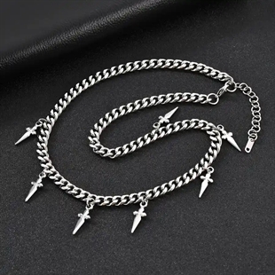 Dagger Chain Halsband i Rostfritt Stål – 6 mm / 50 cm