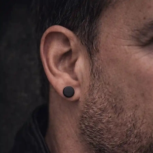 Svart örhänge svartbelagt rostfritt stål