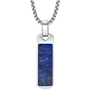 blått halsband för män