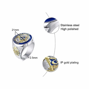 Masonic rostfritt stål ring och unik design