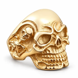Teschio Oro – Förgylld skullring för män