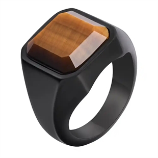 svart herrring med tiger eye sten