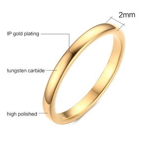 Tunn golden tungstenring