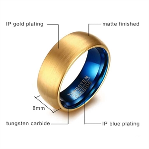 Guld / Blå volfram ring (Tungsten)