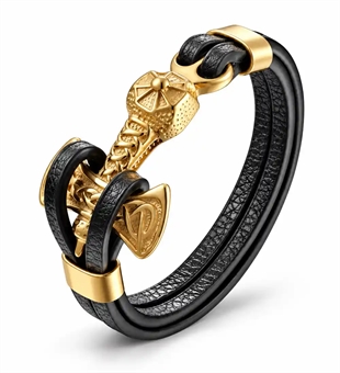 Torshammare armband förgyllt stål