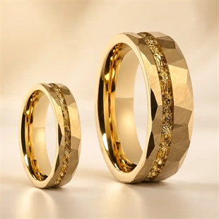 Aurelio – PVD-förgylld tungstenring i 6 eller 8 mm