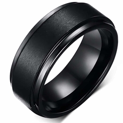 Panther tungsten ring mat svart