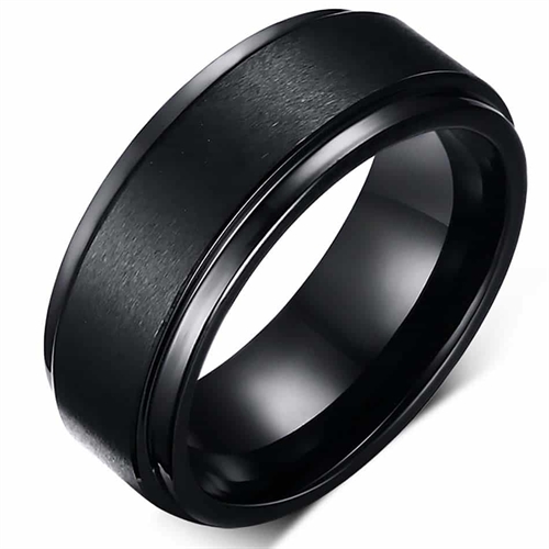 Panther tungsten ring mat svart