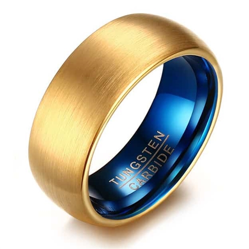 Guld / Blå volfram ring (Tungsten)